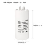 1Pcs CBB60 Run Capacitor 8uF-80uF 450V AC Double Insert 50/60Hz Cylinder White for Air Compressor Water Pump Motor