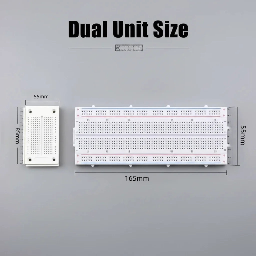 MB-102 Prototype Breadboard 400 830 Points Solderless PCB Bread Board Jumper Wires Cable Board  for Arduino Kit DIY Dupont Wire