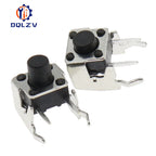 Momentary Tactile Tact Push Button Switch Right Angle Horizontal holder With Stent 6*6*4.3/5/6/7/8/9/10/11/12/mm 6x6