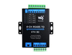 Waveshare 4 Channels RS485 Independent Operation, 4-Ch RS485 To RJ45 Ethernet Serial Server Optional PoE Function