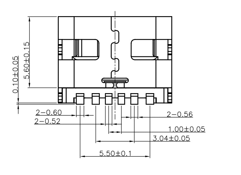 10pcs 6 Pin SMT Socket Connector Micro USB Type C Female Placement  For PCB design DIY high current charging housing 6.8/7.4mm