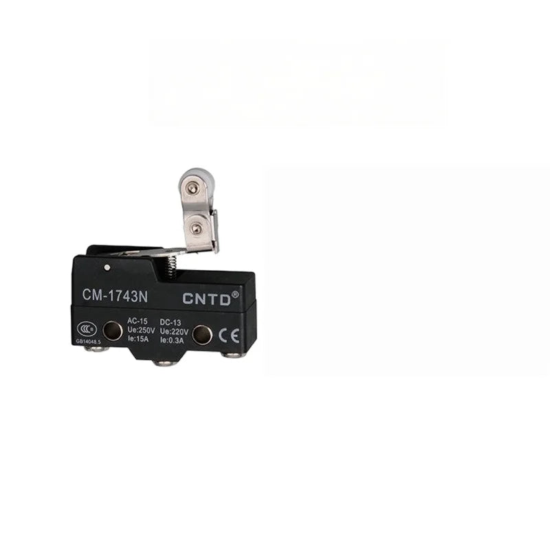 Micro Limit Switch CNTD CM‑1743 CM‑1743N Long Roller Lever 15A 250VAC 1NO1NC Plastic Housing Travel Switch for Industrial Machin