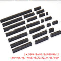 10pcs 2.54mm 2X2/3/4/5/6/8/10/12/13/20/40 Pin Female Header Strip Connector Double Row Straight Needle  2.54 Female Header Socke