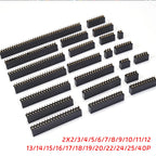 10pcs 2.54mm 2X2/3/4/5/6/8/10/12/13/20/40 Pin Female Header Strip Connector Double Row Straight Needle  2.54 Female Header Socke