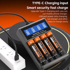 PHOMAX USB LCD Battery Smart Charger 2/4 Slots Dual For 18650 3.7V Rechargeable Lithium Battery For 1.2V NI-MH AA / AAA Battery