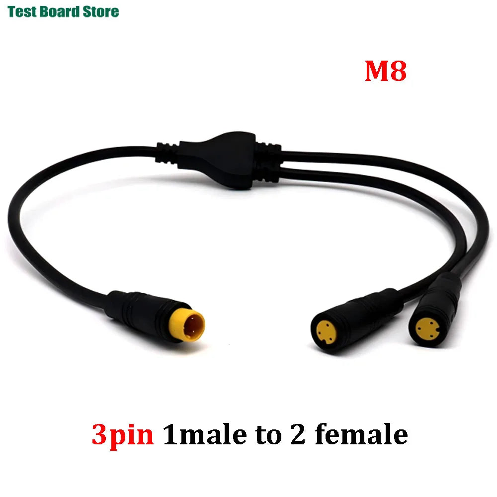  M6/M8 1 male to 2 female 2/3/4/5/6 pin Ebike DC splitter sensor Connector 40CM Cable Electric Bicycle Butt Joint ebike Plug
