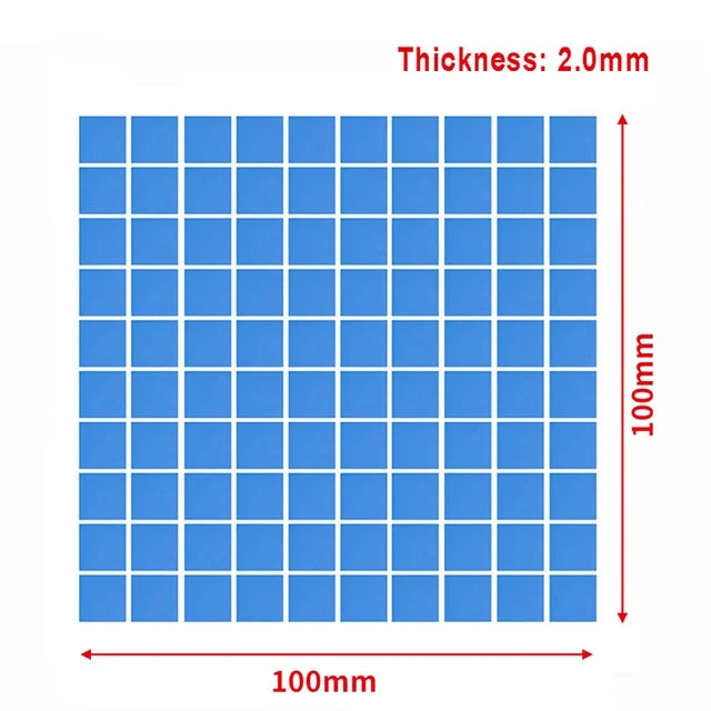 6.0W/mK Thermal Pad 100*100 For GPU CPU Heatsink Cooling Conductive Silicone Pad PC Fan Heat Sink High Quality Thermal Pads