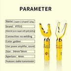 YYTCG Gold plated Banana Plug Connectors, Speaker plugs, audio screws, fork connectors, U and Y 1pcs/4pcs
