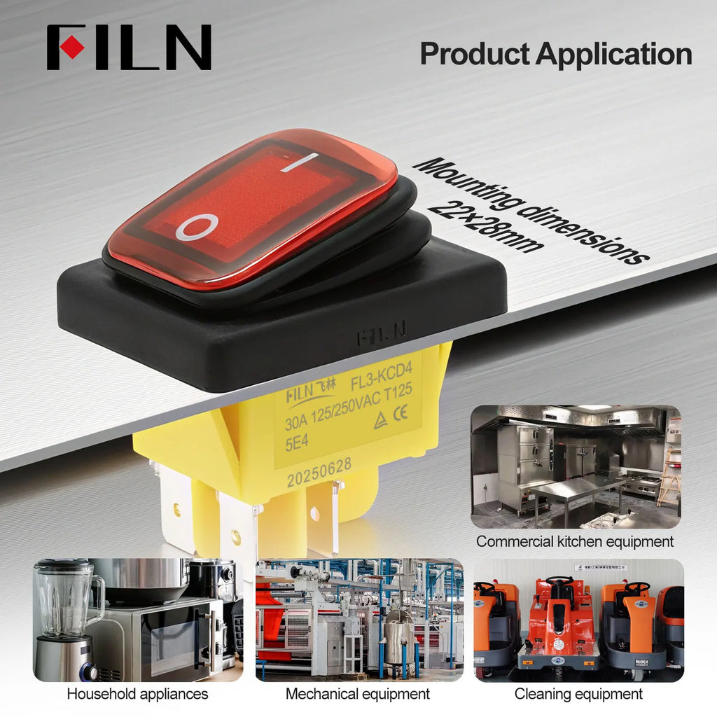 FILN Heavy Duty IP68 Waterproof LED Toggle Rocker Switch T8530A12V/220VRed/Blue/Green ON/OFF Ideal for Car & Marine Use