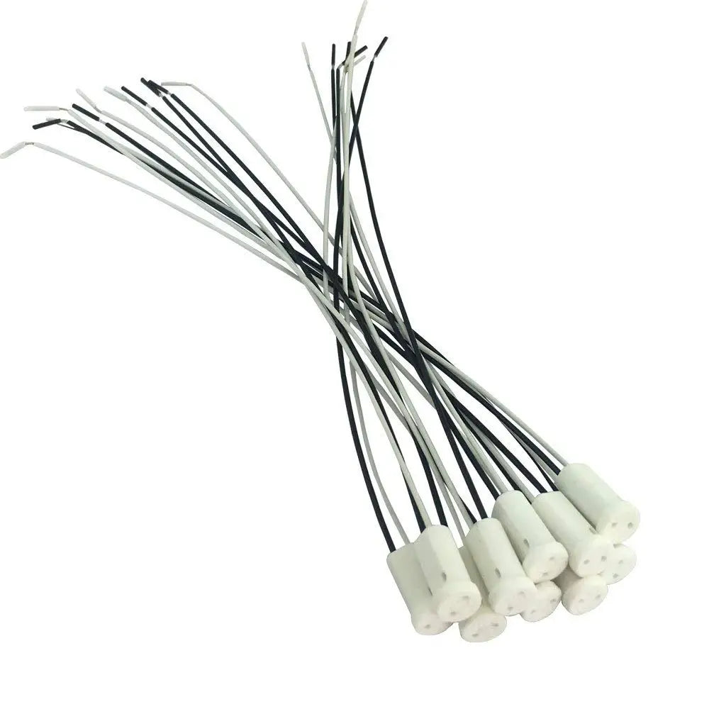 20pcs G4 50cm Long Wire CFL LED Halogen High Temperature Resistant 250degree 12-48V Light Lamp Base Holder Socket