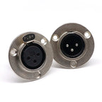 3/4/5pin Round Male/Female Metal XLR Speaker Panel mount socket Connector Adapter Audio Microphone Socket