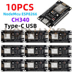 1-10pcs/ESP8266 NodeMCU LUA CH340 ESP-12E WiFi Internet Development Board 4M Flash Serial Wireless Module for Arduino Type-C USB