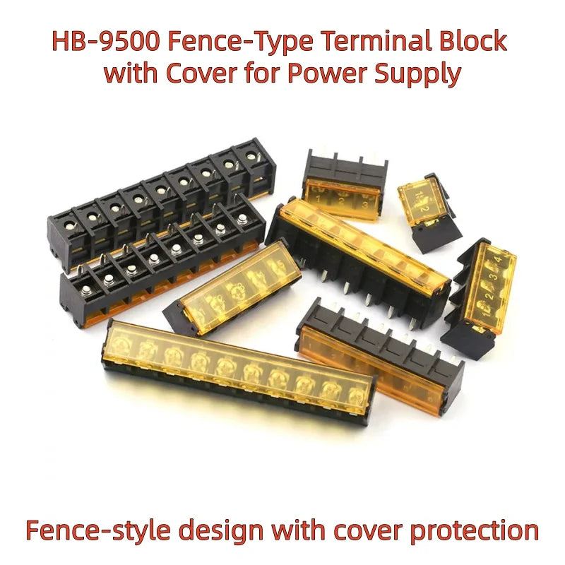 2pcs HB9500-2P 3P 4P 5P 6P 7P 8P 9P 10Pin PCB Screw Terminal Block Connector HB-9500 300V 30A Lid Barrier Terminal 9.5MM Pitch