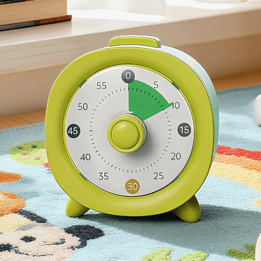 60 Minutes Visual Timer Ultra Silent Visualization Countdown Alarm Clock Self-discipline Round/Square Kitchen Timer