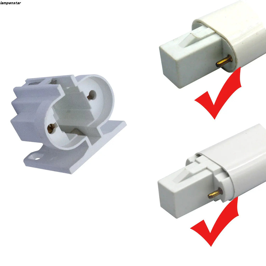2PCS G23 2pin PLS Ultraviolet UV UVC LED CFL Fluorescent Halogen Tube Bulb Base LampHolder Light Socket