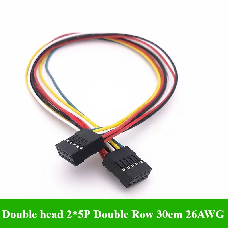 2.54MM Double Row DUPONT LINE Connector Plug With Wire Jumper Cable 30CM 26AWG 2*2/3/4/5/6/7/8/10 PIN Female Single/Double Head