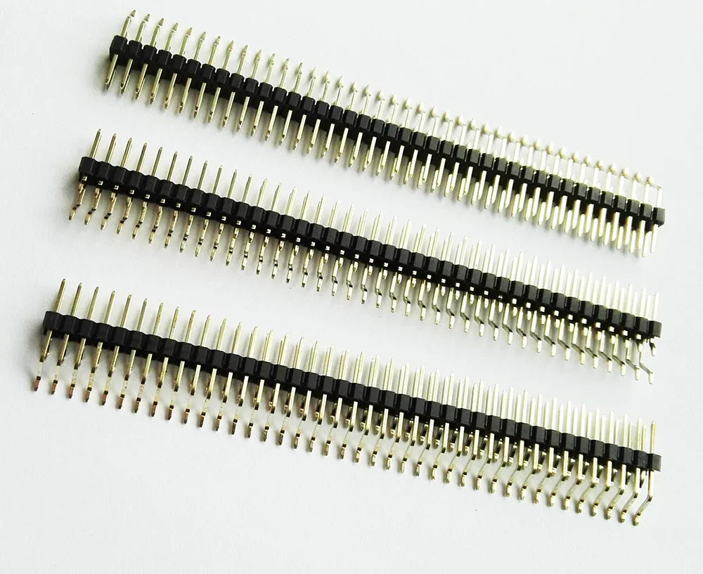 10Pcs 2.54mm Single/Double1X40P 2*40Pin Gold Rohs Cuttable Horizontal Right Angle SMT SMD PCB Male Pin Header Connector