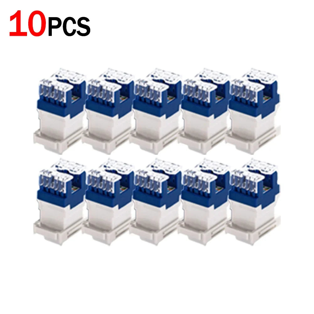 1-10Pack High-speed Cat6/Cat5 Keystone Jacks RJ45 Network Module with Dustproof Door Computer Network Cable Module Adapters