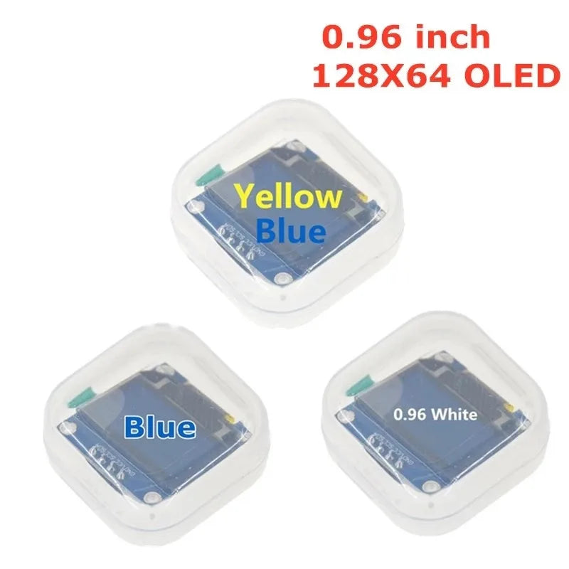 0.96 inch OLED IIC Serial White Display Module 128X64 I2C SSD1306 12864 LCD Screen Board GND VCC SCL SDA 0.96" for Arduino Black