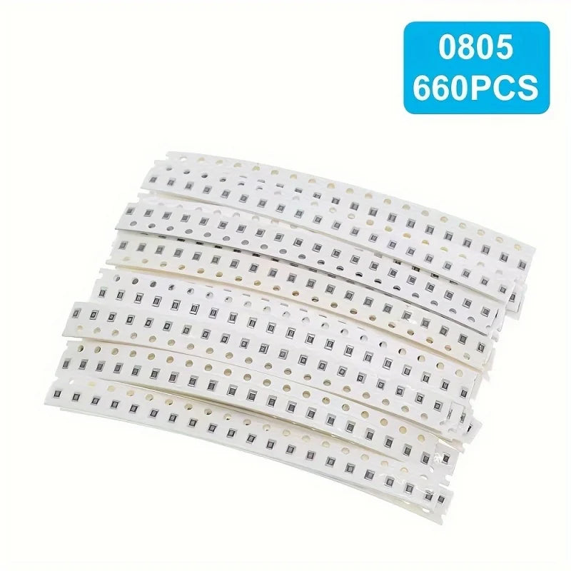 660PCS SMD Resistor 0603 0805 1206 1% Resistance Assorted Kit 1 Ohm - 1M Ohm Chip Resistors