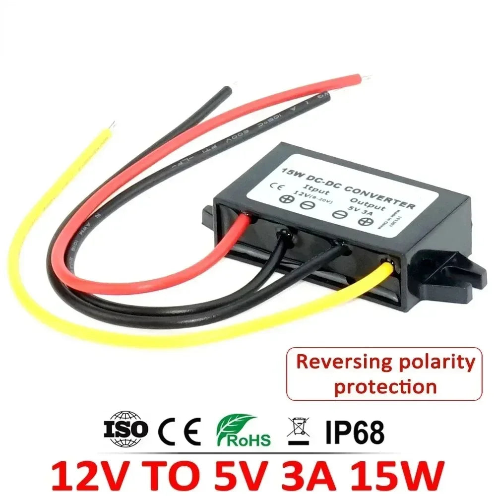12V 24V to 5V 3A 5A 10A 8-36V Buck to 5V Step Down DC-DC Power Converter Switching Voltage Power Supply 12Volt to 5Volt for Car