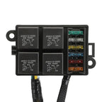 12V/24V 40A 4/5 Pin 6-Way Fuse Relay Box, 4 Relay Holder Standard ATO Fuse Block with Free Assembly for Car Motorcycle