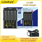 LiitoKala Lii-600 Lii-PD4 Lii-PD2 Lii-500 Lii-S8 LCD Battery Charger  For 21700 18650 18350 26650 22650 14500 NiMH