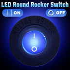 SPST 3 Pin Round Rocker Switch Toggle Switch 12V Waterproof Lighted LED On/Off Switch for Car Marine Toggle Switch