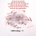 Ceramic Capacitor Kit, 2pF to 0.1uF (30 Values x 10pcs), 300pcs Total for Electronics Projects, Hobby & DIY, NPO/X7R Assortment