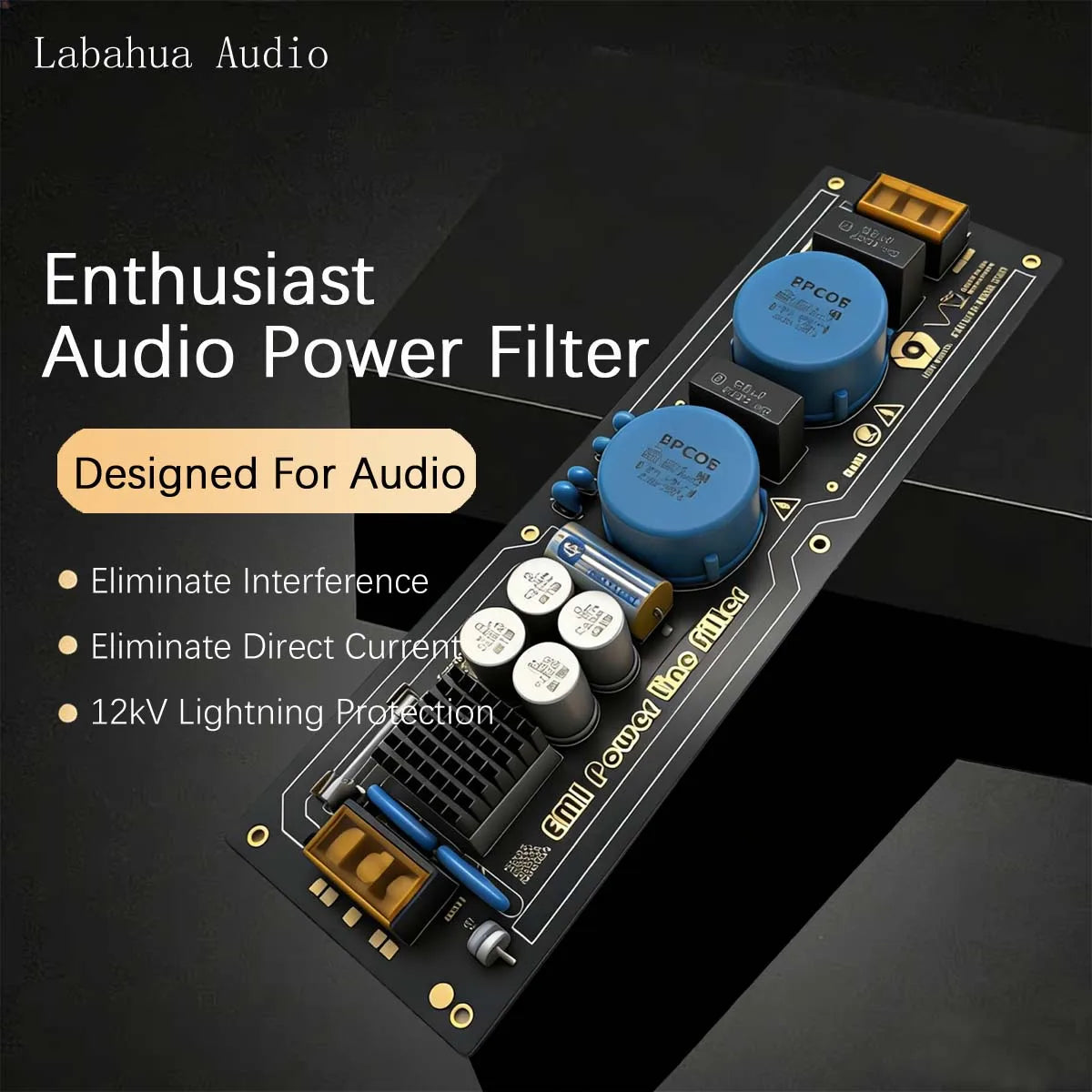 Audio Power EMI Filter Module Alternating Current Power Filter Anti-interference Anti-thunder Audio DIY