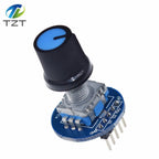 DIYTZT 1/3PCS Rotary Encoder Module for Arduino Brick Sensor Development Round Audio Rotating Potentiometer Knob Cap EC11
