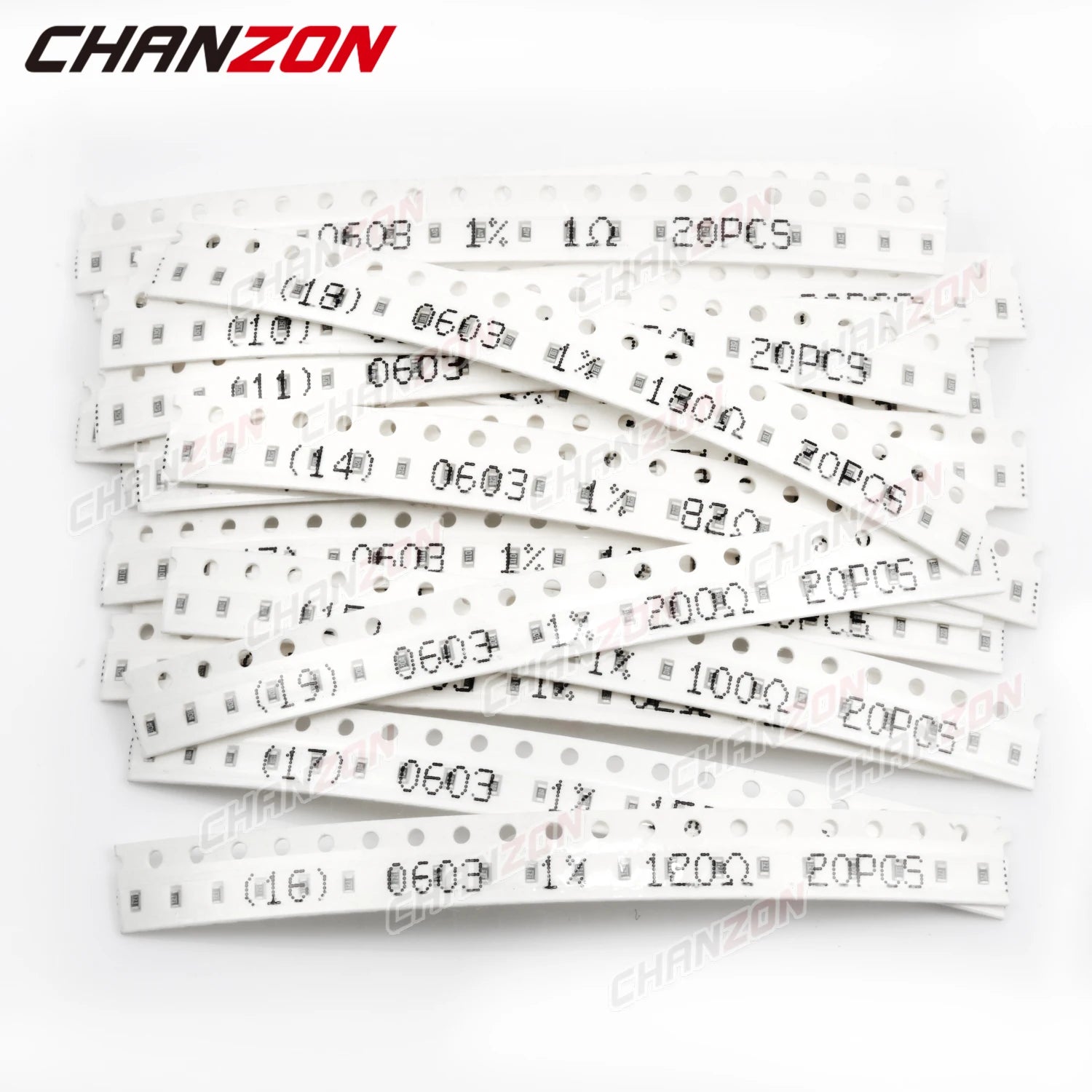 60 Values X 20Pcs SMD 0603 Resistors Assorted Set 1200 Pcs 0ohm - 10M Ohm 1/10 Watt 1% High Precision Film Chip Resistance Kit