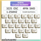 5pcs SMD 3225 Active Crystal Oscillator OSC 4Pin 1MHZ 2MHZ 4MHZ 5MHZ 6MHZ 8MHZ 12MHZ 16MHZ 20MHZ 24MHZ 3225 2.5*3.2 3.2X2.5MM