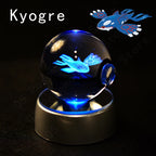 Pokemon Crystal Ball 3D Mewtwo Pikachu Gengar Pokeball 3D Night Light Lamp Glass Statue Pokemon Crystal Ball Birthday Gift