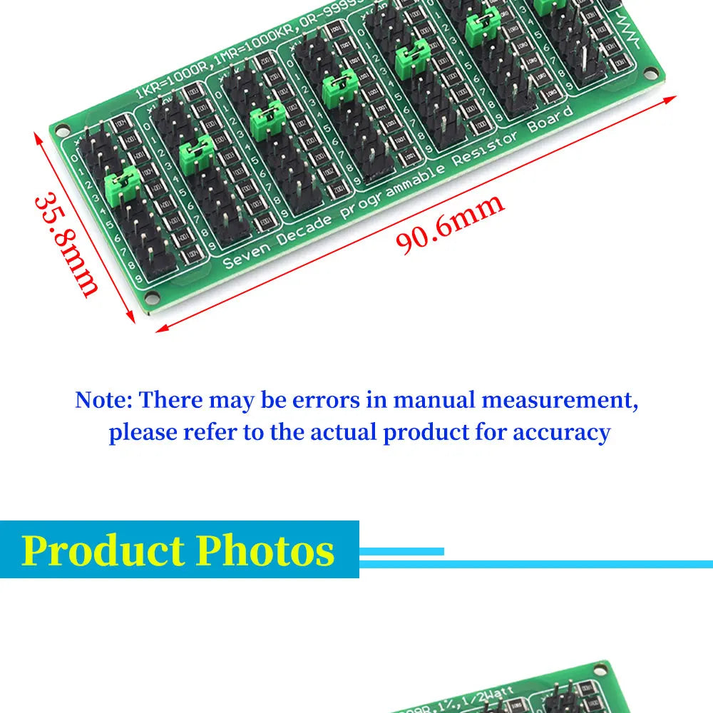 0.1R - 9999999R Programmable SMD Resistor Slide Resistor Board Step Accuracy 1R 1% 1/2 W Module