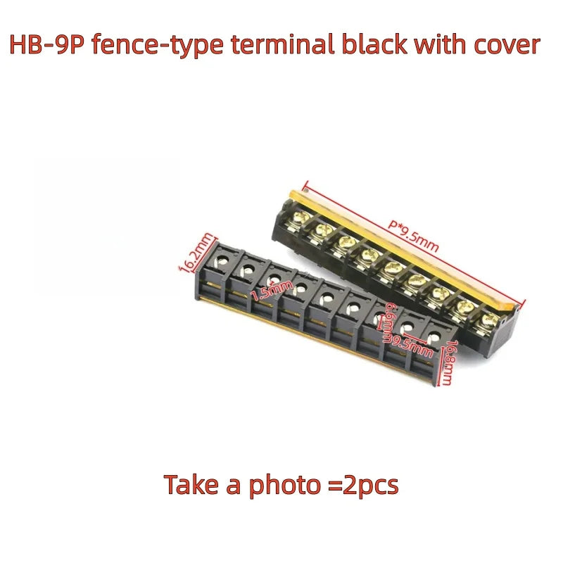 2pcs HB9500-2P 3P 4P 5P 6P 7P 8P 9P 10Pin PCB Screw Terminal Block Connector HB-9500 300V 30A Lid Barrier Terminal 9.5MM Pitch