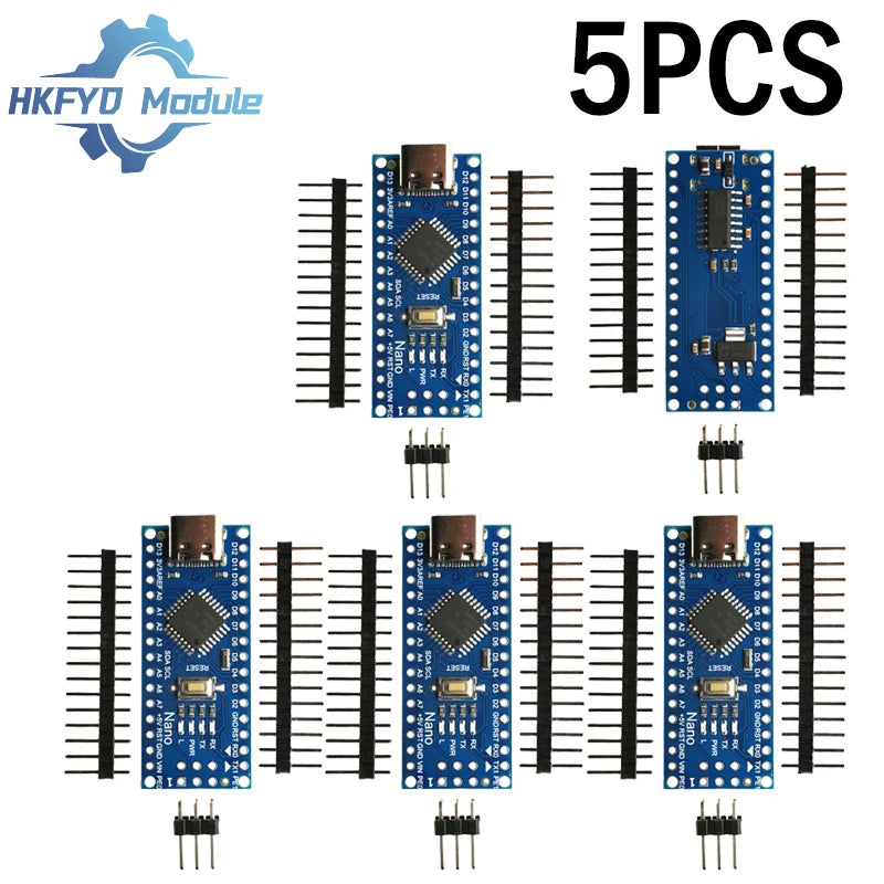 1-10pcs Nano 3.0 Compatible Controller – Arduino Bootloader, CH340 Chip, 16MHz ATMEGA328P/PB with Multi USB Interface