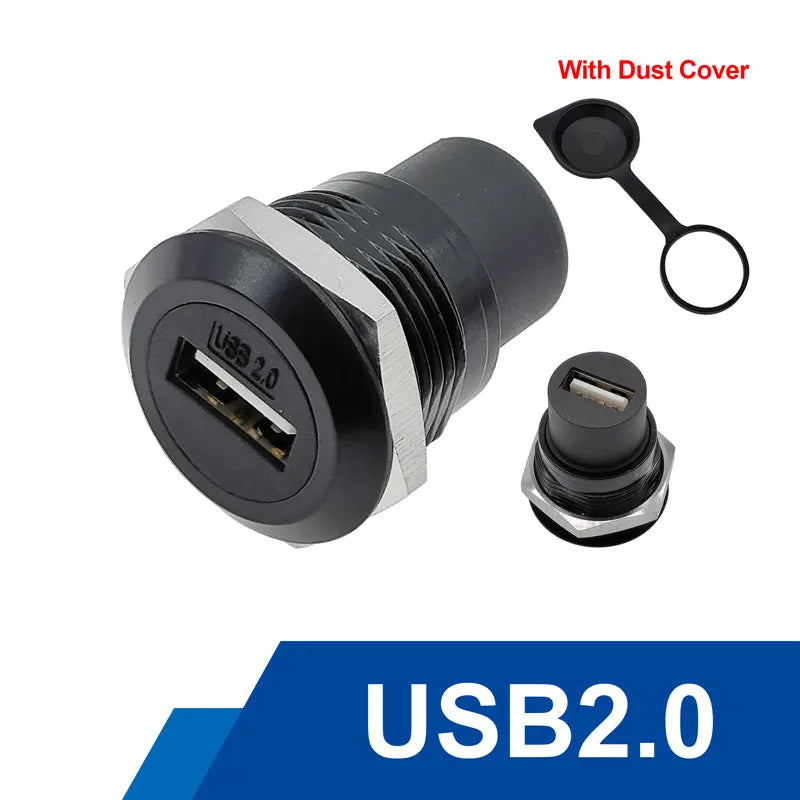 1Pcs Metal Round Socket Module D Type RJ45 Straight Through Network USB2.0 USB3.0 Connector Panel Mounting HDMI CAT6