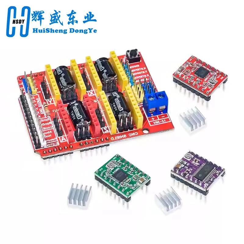CNC Shield V3 Engraving Machine / 3D Printer / + 4pcs A4988 / 4pcs DRV8825 Stepper Motor Driver For Arduino