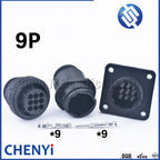 9 Pin Male Female Aviation Wiring Black Circular Connector Plug  with Pins 182663-1 182645-1 182922-1 183079-1