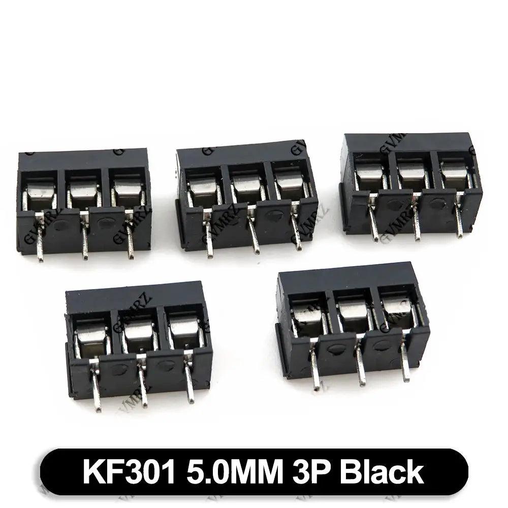 10PCS 5.0mm Blue Black PCB Terminal Block Connector Pitch 5.0mm KF301 Straight Pin 2P 3P Screw PCB Terminal Blocks Connector
