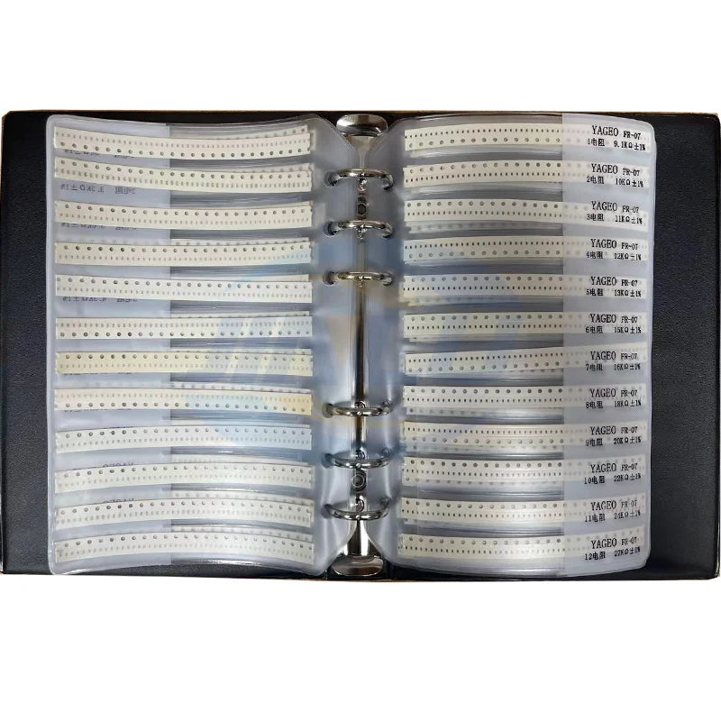 0201 0402 0603 0805 1206 1% resistor book full series empty book Sample Book Kit smd resistors 0R~10M 170values x50pcs x25pcs 1%
