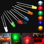 100-1000X 3mm Ball Bulb Led White Green Yellow Blue White Red Ultra Bright Light Emitting Diode Round Head with Edge Short Feet