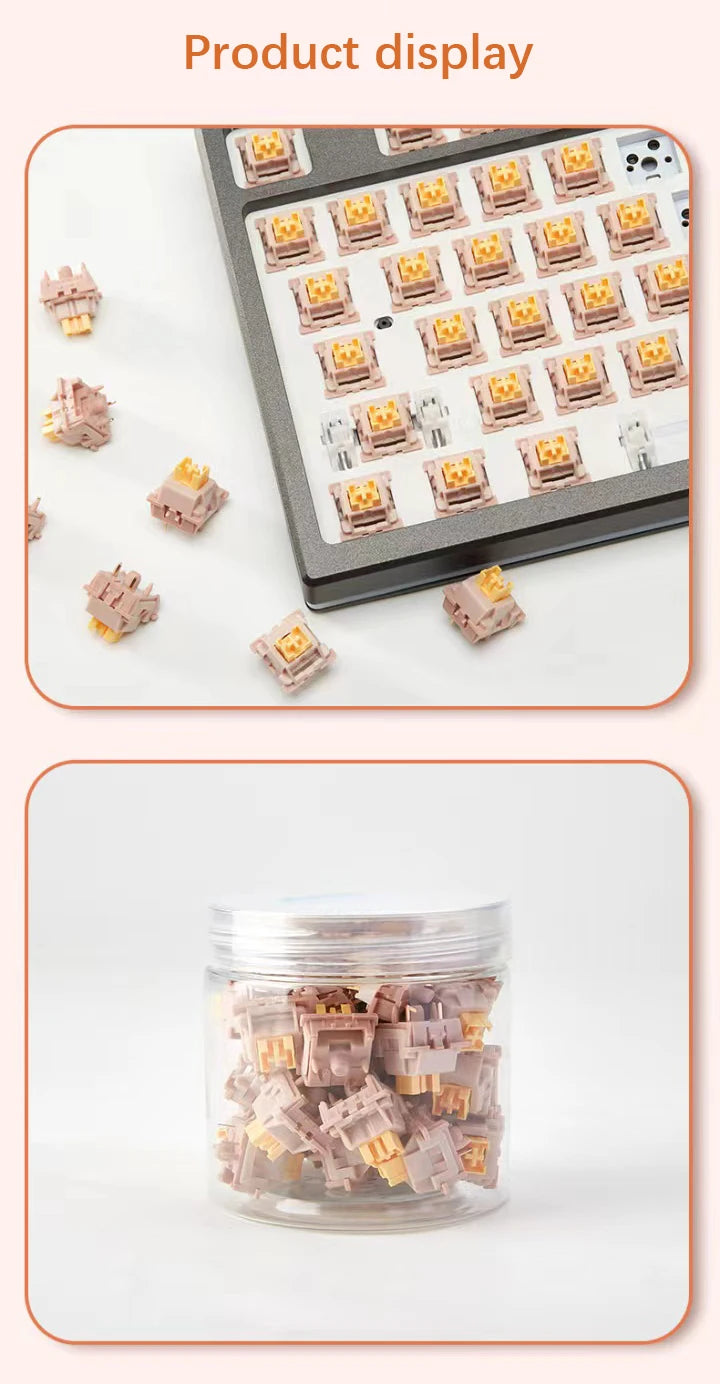 Outemu Silent Peach V2 Switch Lubed Silent Lemon V2 Switches Mechanical Keyboard Linear Tactile 5Pin Paragraph Axis Hot Swap DIY