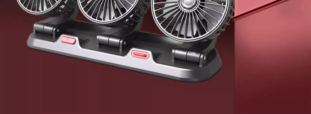 Car Fan 5V 12V 24V Car Cooling Fan 360° Adjustable Dual Head Air Fan USB 2Speeds Automotive Electric Fan For Dashboard RV Truck