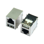 1PCS New Network Connector Module Single USB + RJ45 Socket with / Without LED for Printed Circuit Boards Special