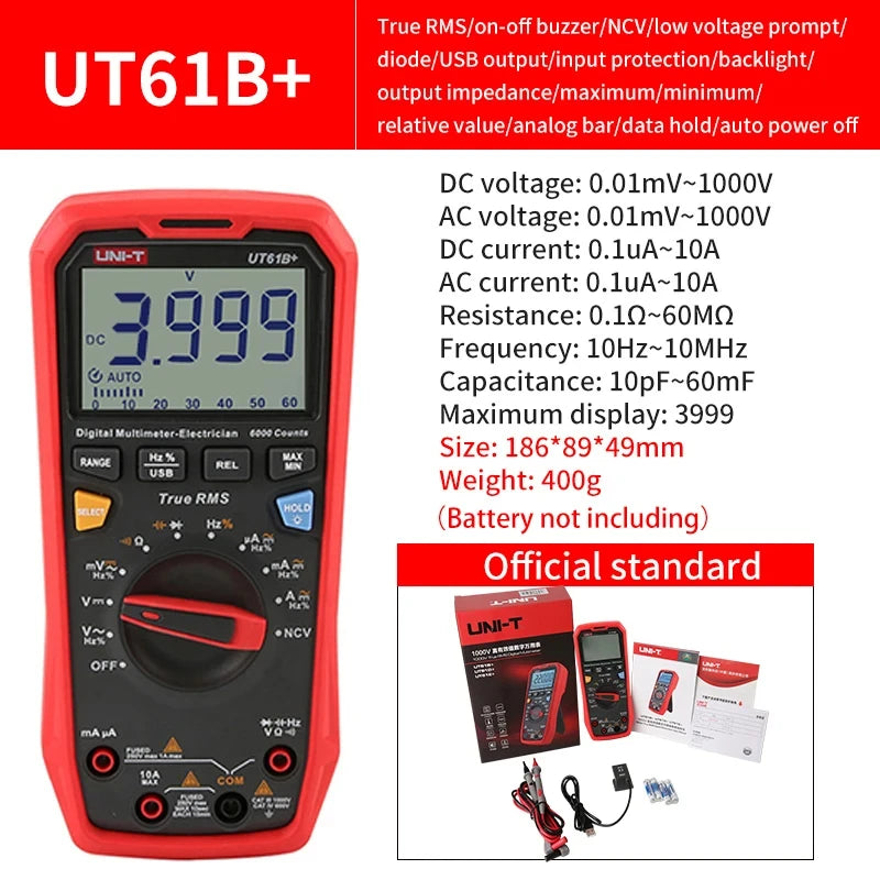 UNI-T Multimeter Professional UT890C UT890D+ UT89X UT89XD UT89XE UT60S UT60BT UT61B+ UT61D+ UT61E Plus Electrical Multi Meter