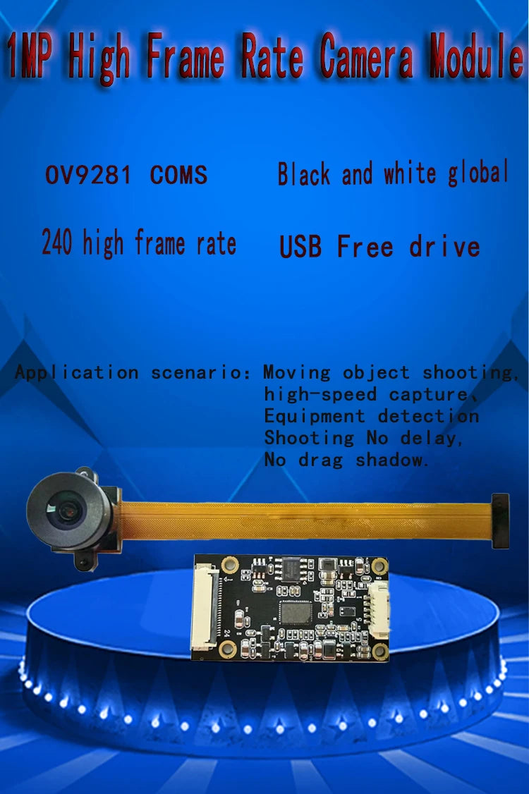 240FPS Global Shutter Camera Module 720P 1MP, OV9281 USB Webcam Monochrome,High Frame Rate Action Capture Windows Raspberry Pi