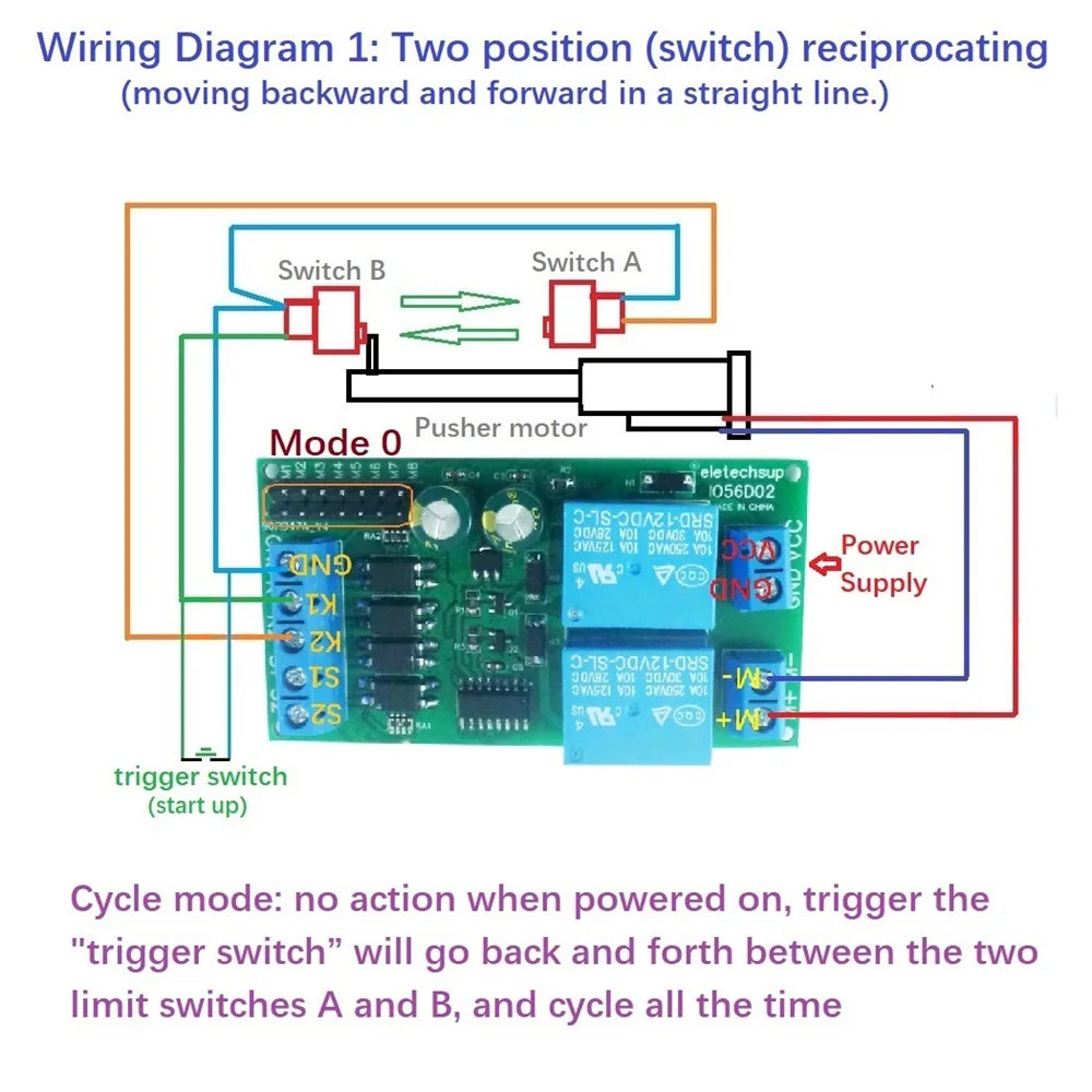 IO53A02 5-24V IO56D02 DC12V 24V Cycle Delay Relay Adjustable Time Control Switch Motor Forward Reverse Controller Time Relay