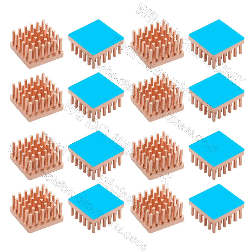 WE DO HEATSINK 10x10xmm 15x15x5mm 15x15x7mm Without or With Thermal Pad Square Pure Copper Heat Sink